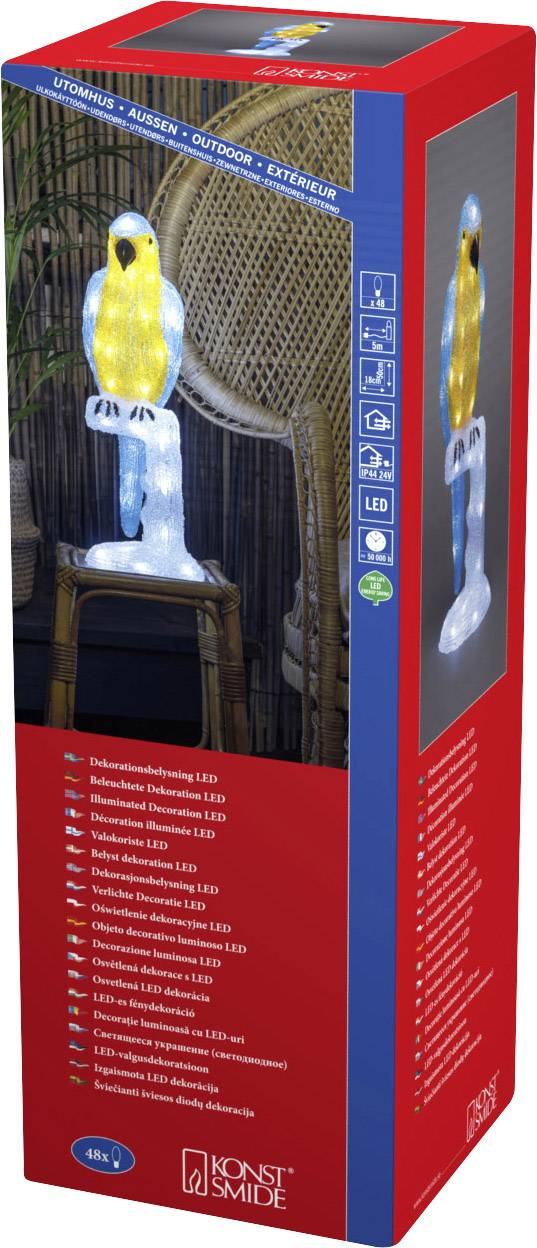 Konstsmide 6281-203 Acryl-Figur EEK: F (A - G) Papagei Warmweiß LED Klar