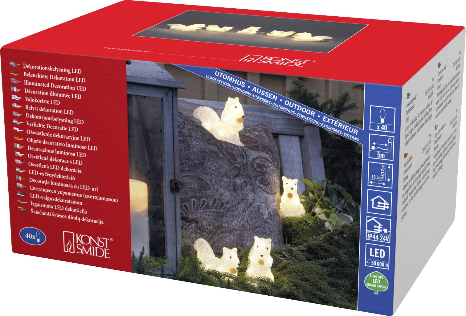 Konstsmide 6287-103 Acryl-Figur EEK: F (A - G) Eichhörnchen Warmweiß LED Klar-1