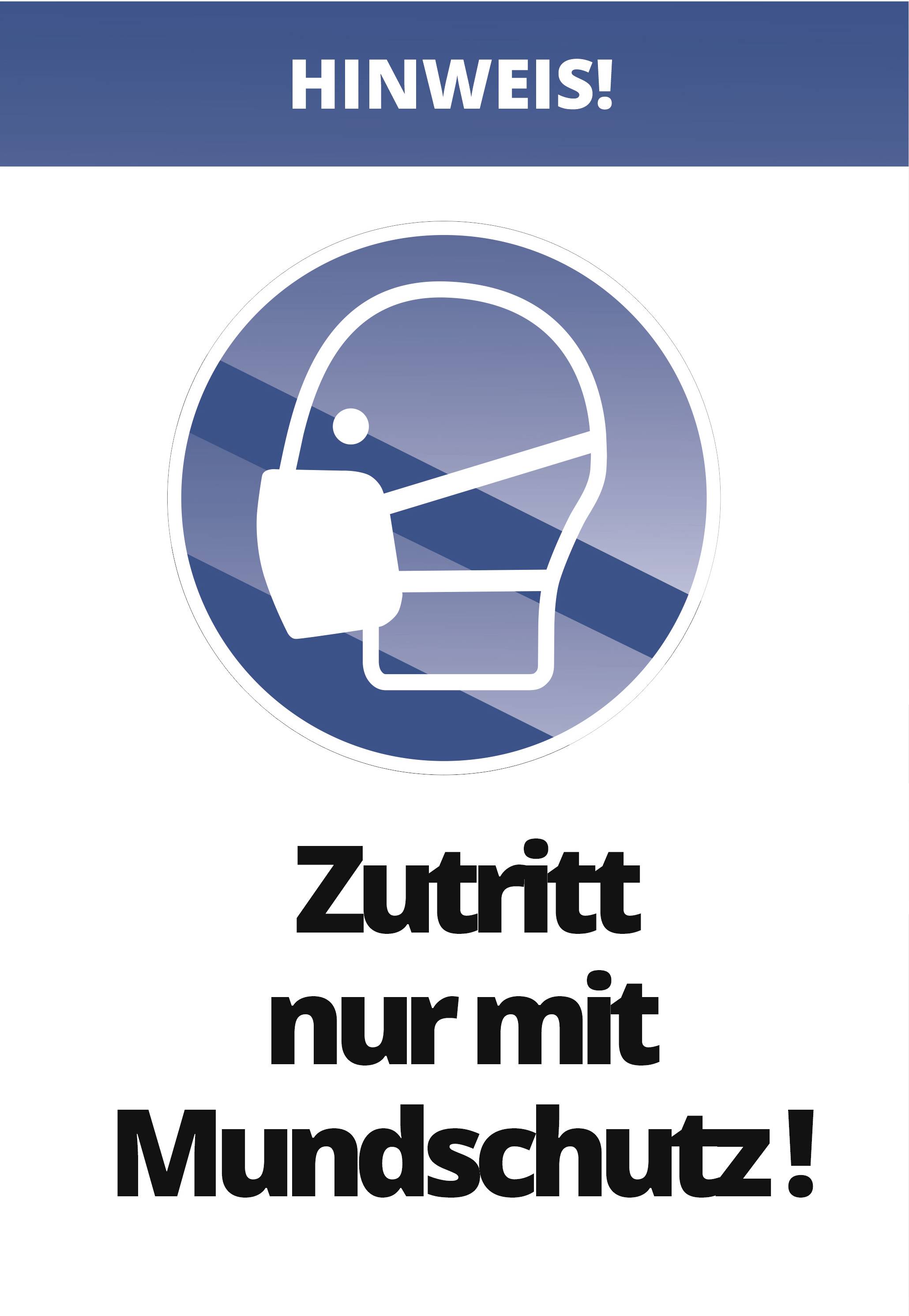Cimco Cimco Werkzeuge 182832 Warnaufsteller Zutritt nur mit Mundschutz! (B x H) 297 mm x 420 mm 1 St.-0
