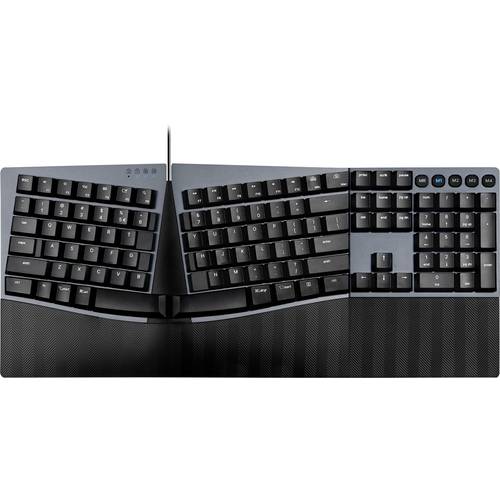 Perixx PERIBOARD-535 BR DE USB Tastatur Deutsch, QWERTZ Schwarz Ergonomisch