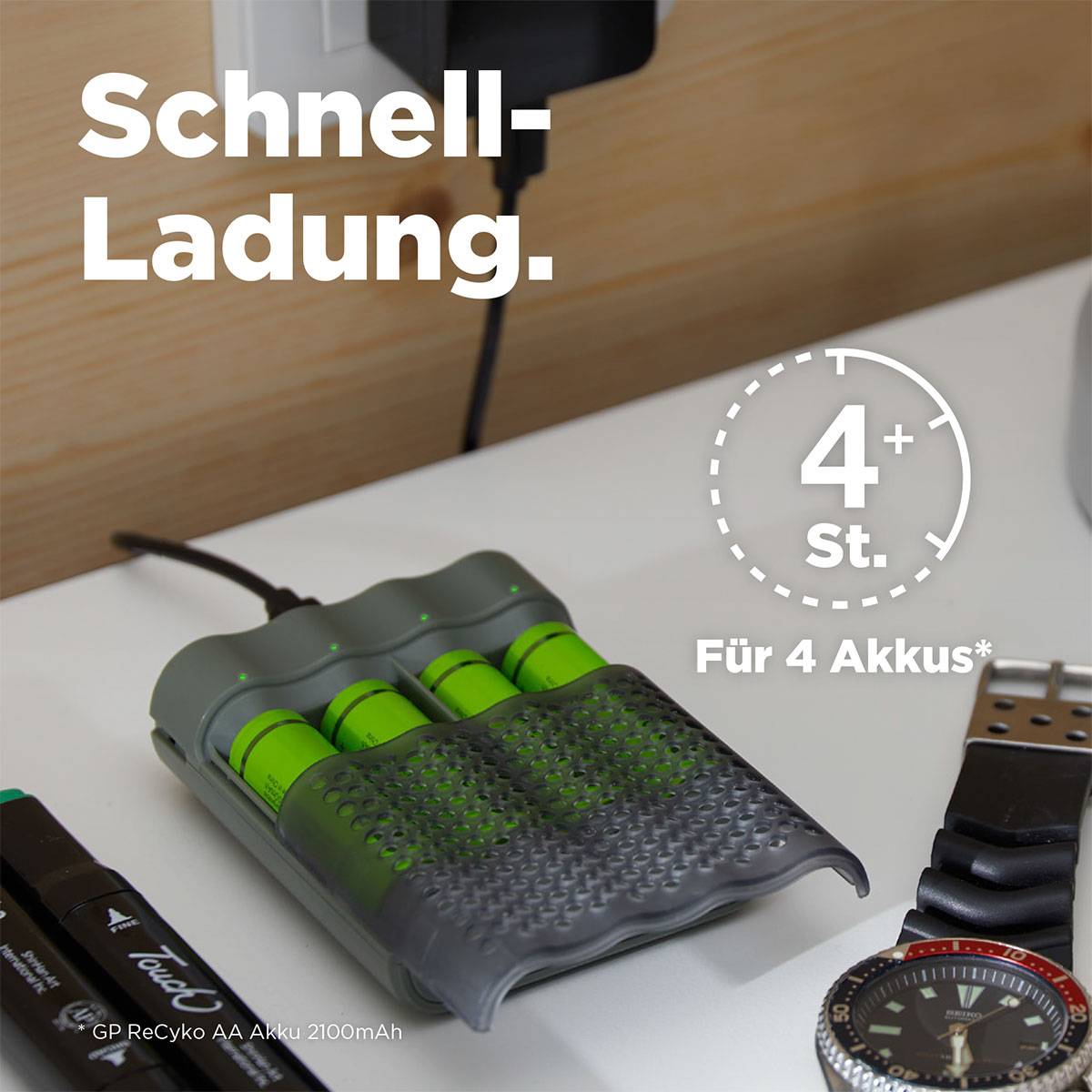 GP GPRCKCHM451U431 Rundzellen-Ladegerät NiMH Micro (AAA), Mignon (AA)-10