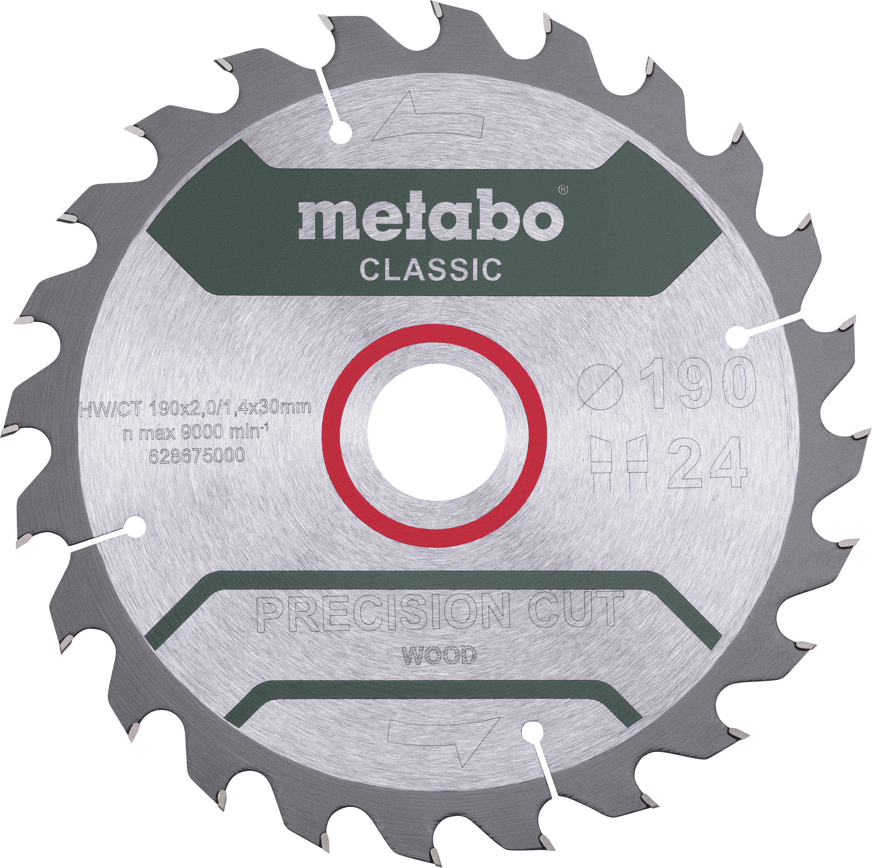 Metabo 628675000 Kreissägeblatt 190 x 30 x 1.4 mm Zähneanzahl: 24 1 St.