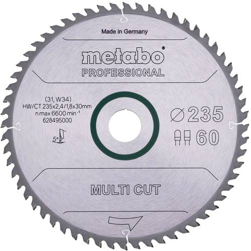 Metabo 628495000 Kreissägeblatt 235 x 30 x 2.4 mm Zähneanzahl: 60 1 St.