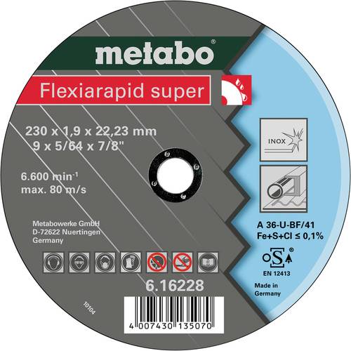 Thumbnail - Metabo 616228000 Trennscheibe gerade 230 mm 25 St. Edelstahl