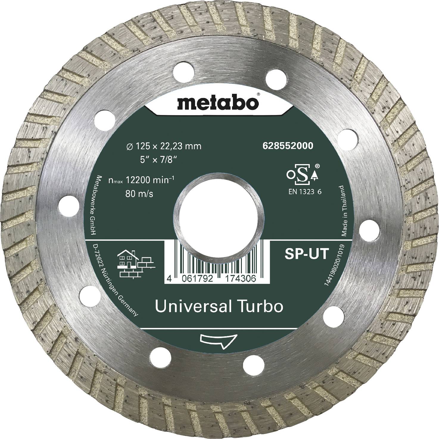 METABO Dia-TS 125x22,23mm,SP-UT,Universal,Turbo Metabo 628552000 Durchmesser 125 mm 1 St.