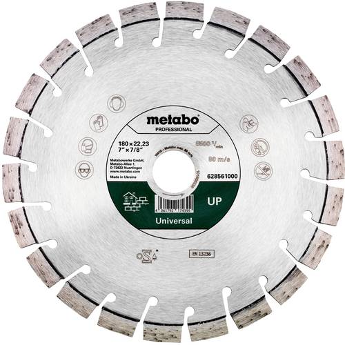 Thumbnail - Metabo 628561000 Diamanttrennscheibe Durchmesser 180 mm Bohrungs-Ø 22.23 mm 1 St.