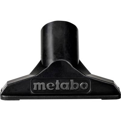 Schwarze Metabo-Staubsaugerbodendüse mit breiter flacher Basis und zentralem Schlauchverbinder.