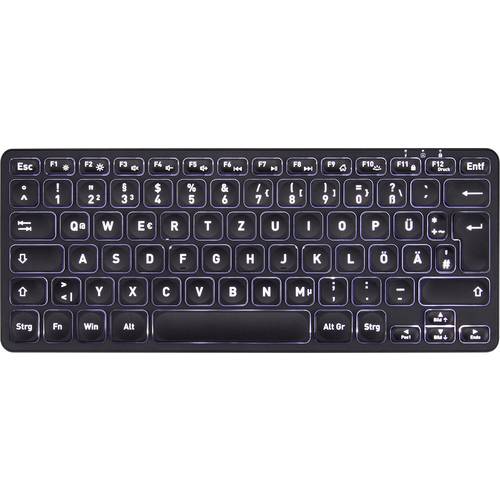 Perixx PERIBOARD-732 DE Tastatur Deutsch, QWERTZ Schwarz Wiederaufladbar