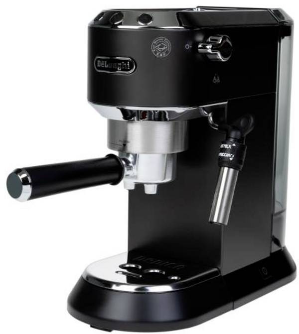 DeLonghi De'Longhi Siebträgermaschine Dedica EC 685.BK Schwarz Espressomaschine mit Siebträger Schwarz 1350 W E.S.E. Pad kompatibel, mit Milchaufschäumdüse