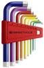 PB SwissTools PB Swisstools Winkelschlüssel-Set Rainbow 1.5-10 mm Winkelschraubendreher-Set 9teilig Innen-Sechskant