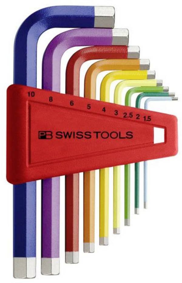 PB SwissTools PB Swisstools Winkelschlüssel-Set Rainbow 1.5-10 mm  Winkelschraubendreher-Set 9teilig Innen-Sechskant