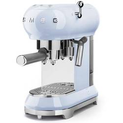 Image of SMEG Siebträgermaschine 50s Retro Hellblau Espressomaschine mit Siebträger Hellblau 1350 W mit Milchaufschäumdüse