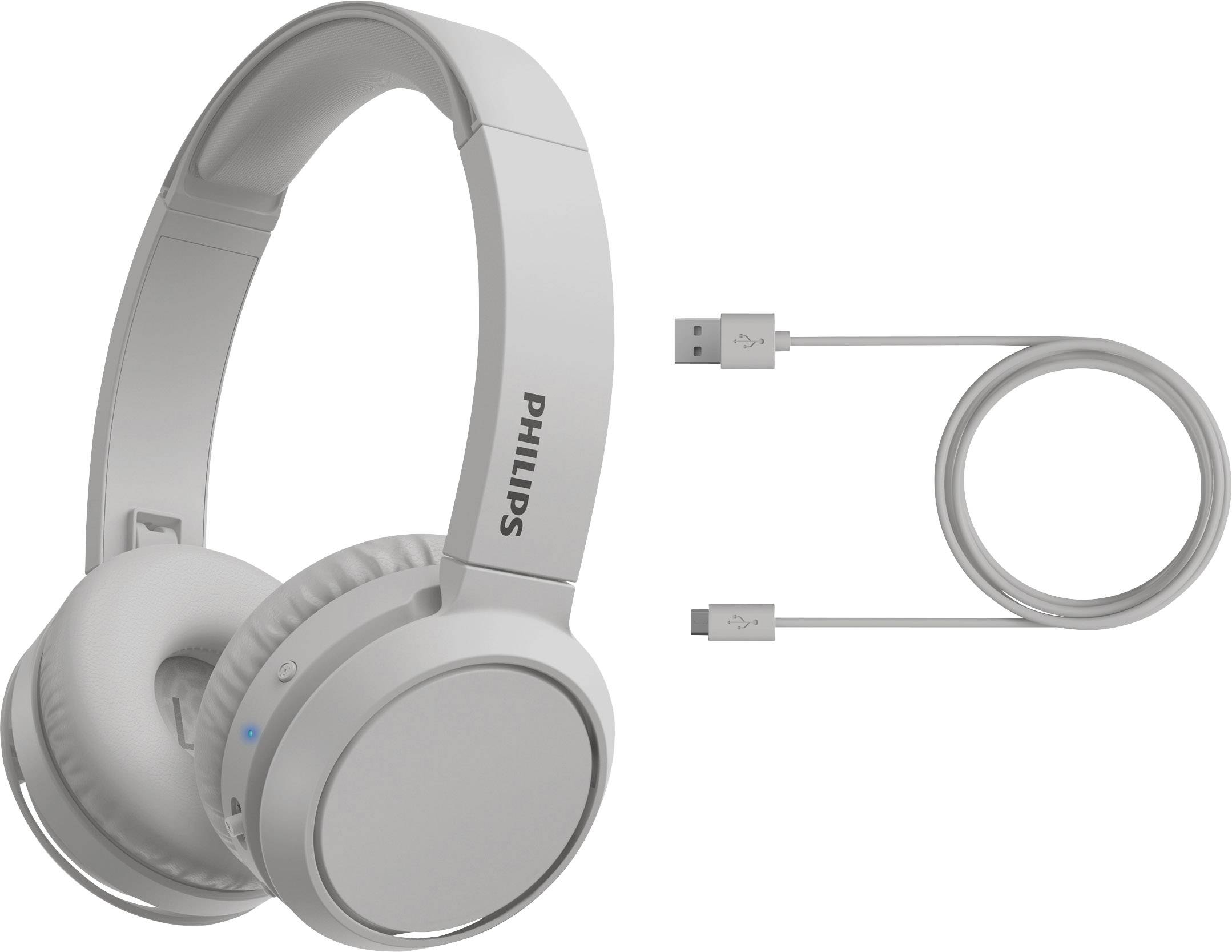 Philips TAH4205WT On Ear Kopfhörer Bluetooth® Weiß Noise Cancelling Lautstärkeregelung, Faltbar Telefon-5