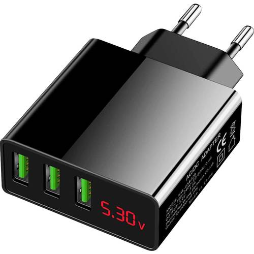 Eaxus USB-Ladegerät 3-Fach USB Ladegerät 45 W 3x USB-A Schwarz Schnellladegerät