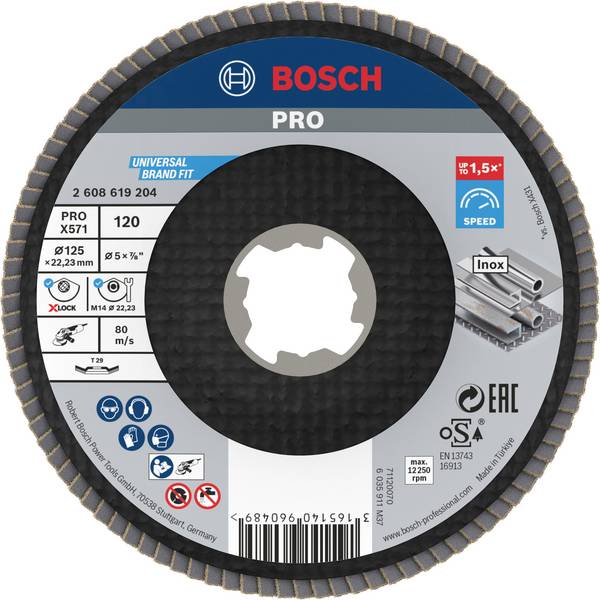 Bosch Accessories 2608619204 Fächerschleifscheibe Durchmesser 125 mm Körnung (num)=120 1 St.