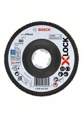 Bosch Accessories 2608619203 Fächerschleifscheibe Durchmesser 125 mm Körnung (num)=80 1 St.