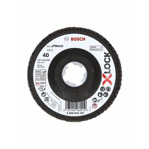 Bosch Accessories 2608619197 Fächerschleifscheibe Durchmesser 115 mm Körnung (num)=40 1 St.