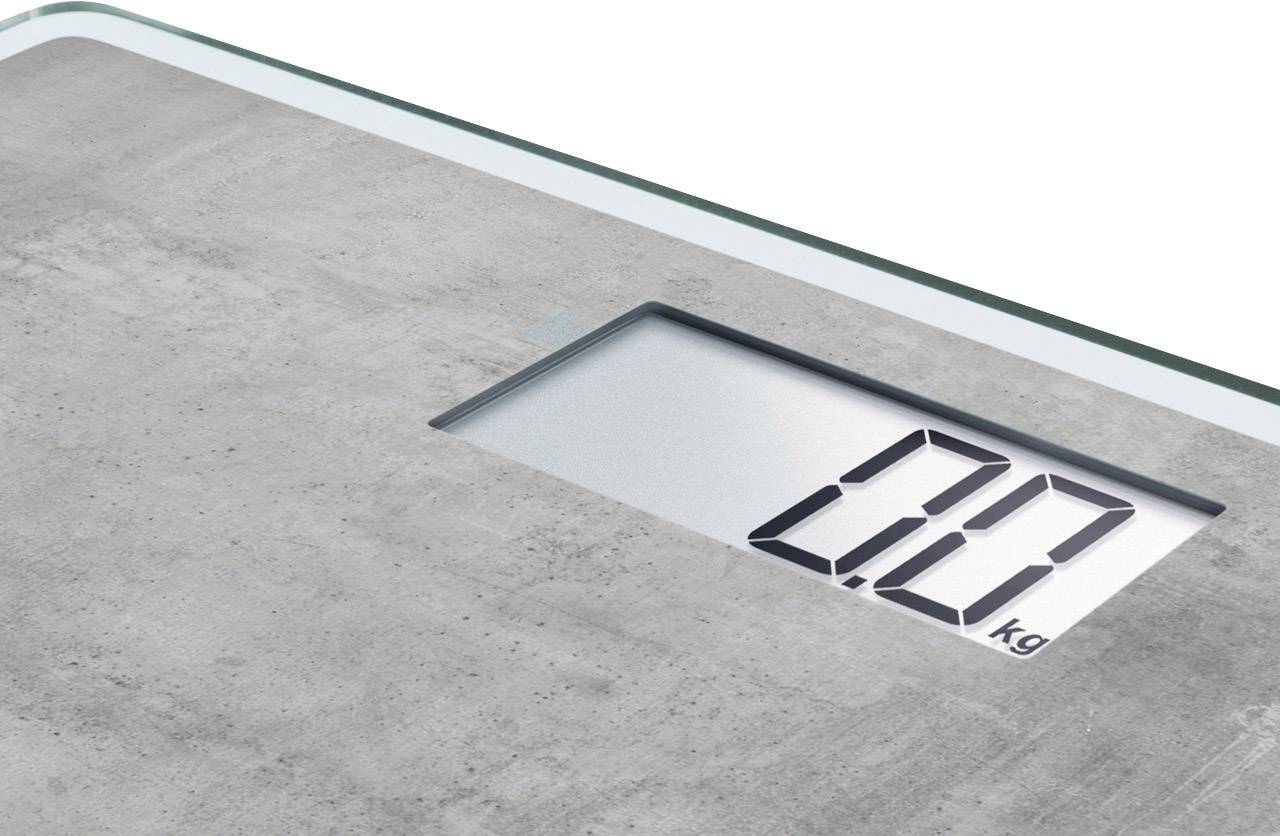 Digitale Waage mit grauer Oberfläche zeigt '0.0 kg' an.