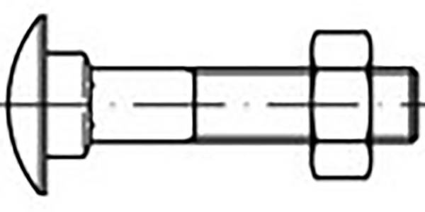 TOOLCRAFT  TO-6855738 Flachrundkopfschrauben M6 16 mm  DIN 603   Stahl verzinkt 100 St.