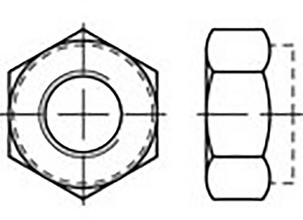 TOOLCRAFT  TO-6864666 Sechskantmuttern M3   DIN 985   Edelstahl V2A A2 100 St.