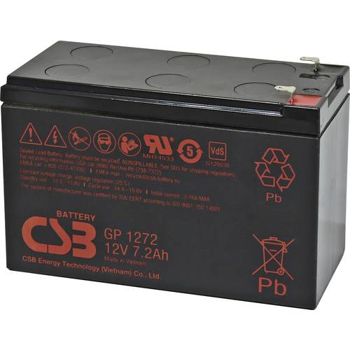 CSB Battery GP 1272 Standby USV GP1272F1 Bleiakku 12 V 7.2 Ah Blei-Vlies (AGM) (B x H x T) 151 x 99 x 65 mm Flachstecker...