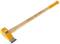 Holzspalt-Axt mit langem, hölzernem Stiel und orangefarbenem Kopf, geeignet zum Spalten von Holzscheiten.