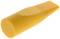 Ein gelber, zylindrischer Wachsstift in liegender Position.