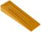 Ein orangefarbener Keil, vermutlich ein Türstopper, mit geriffelter Oberfläche und leicht geneigtem Design.