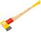 Eine Spaltaxt mit gelbem Stiel und Metallkopf, geeignet zum Holzhacken.