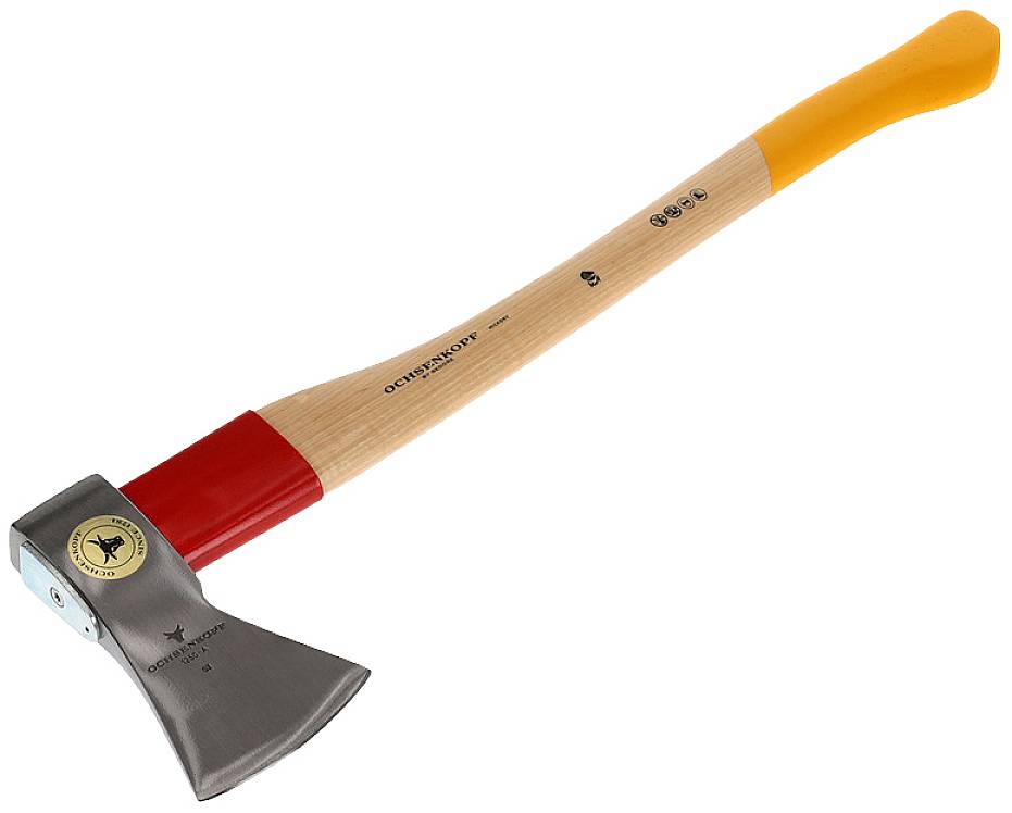 Sekira v barvi kovine in lesa s širokim rezilom. Preusmeritev na kategorijo sekire