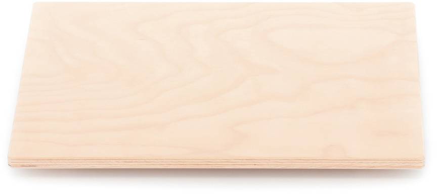 Ein rechteckiges Holzbrett mit glatter Oberfläche und sichtbarer Holzmaserung.