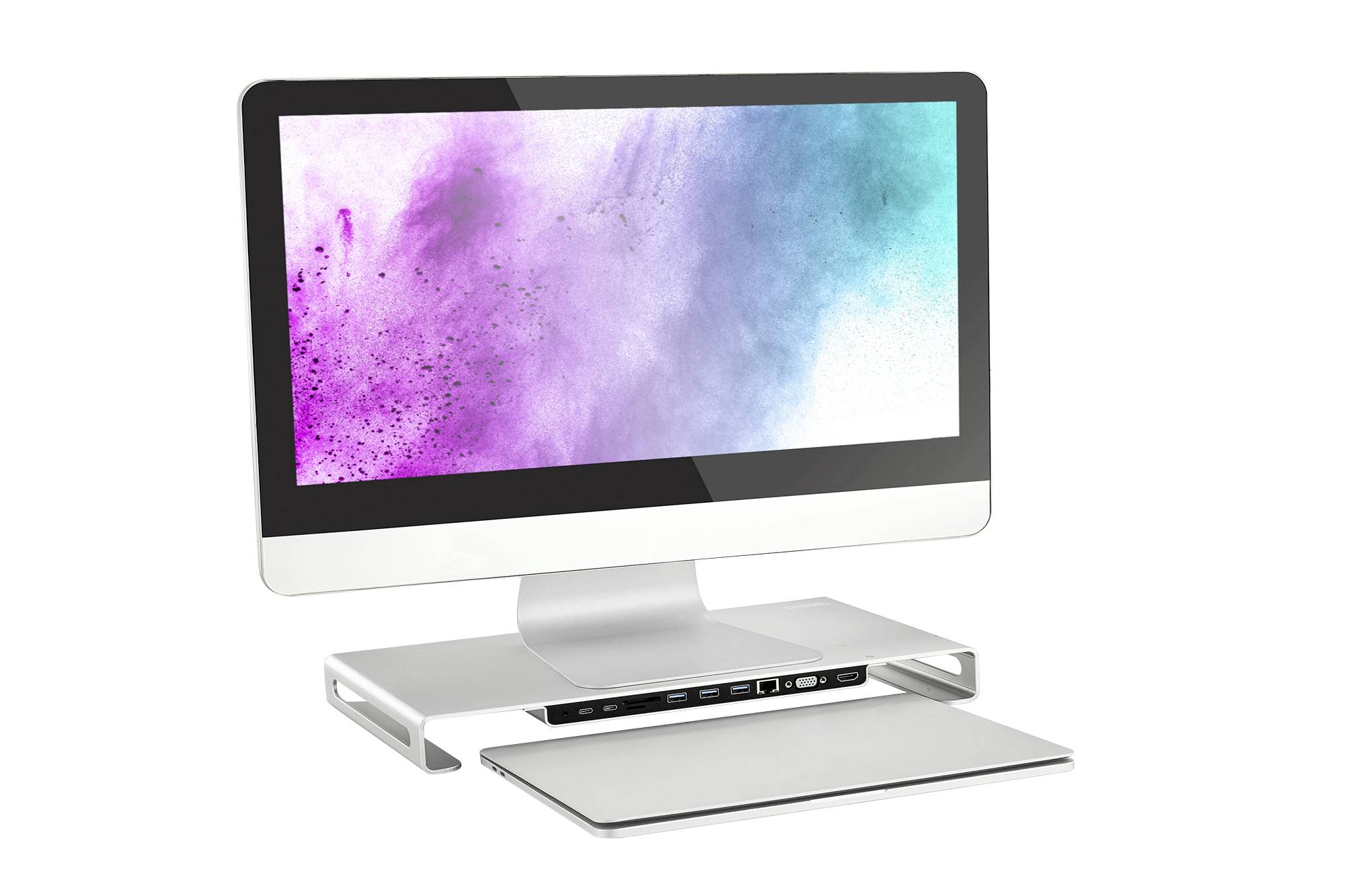 USB-C Docking Station 11-in-1 mit Aluminium Monitorerhöhung-7