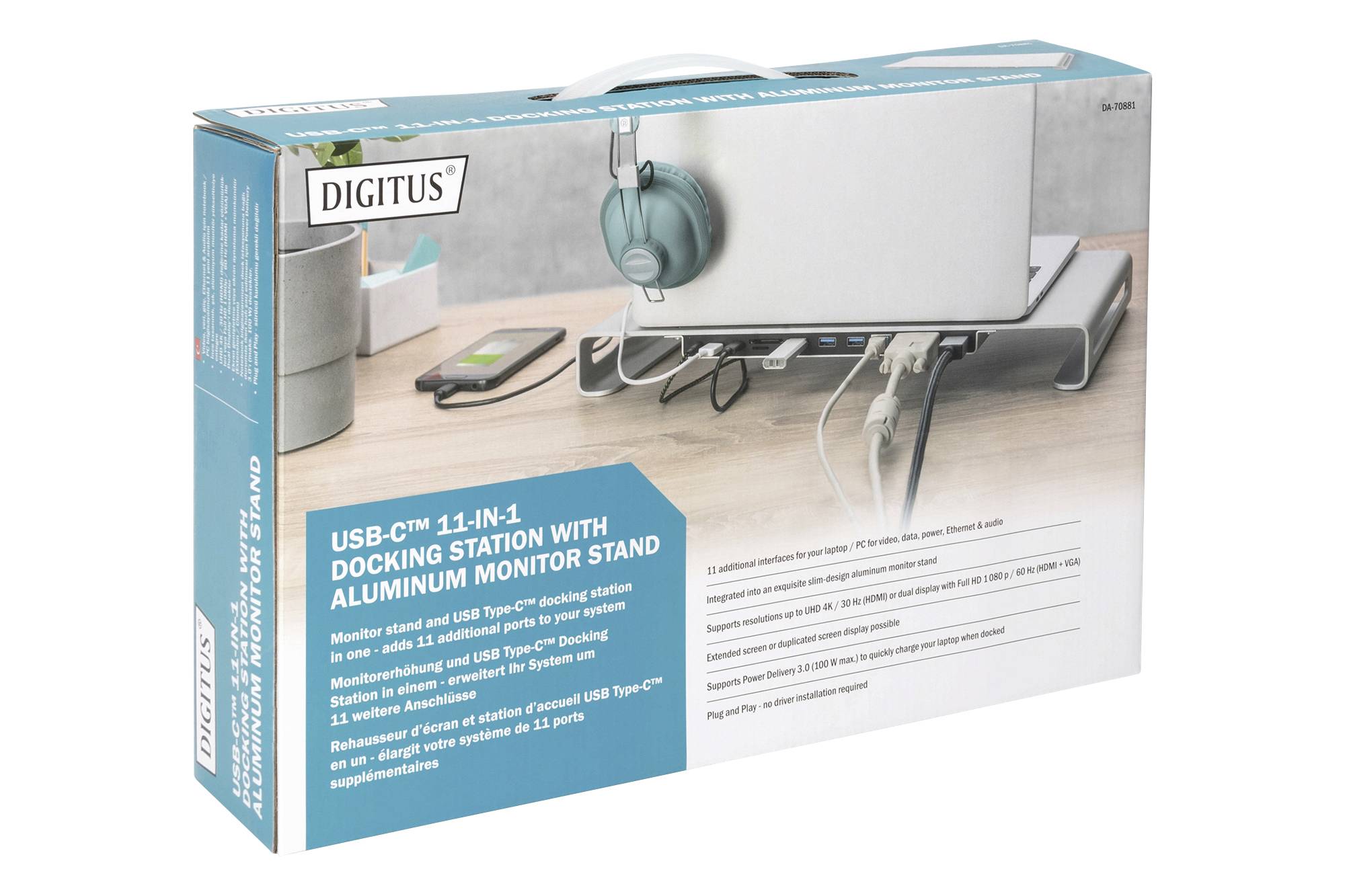 USB-C Docking Station 11-in-1 mit Aluminium Monitorerhöhung-9