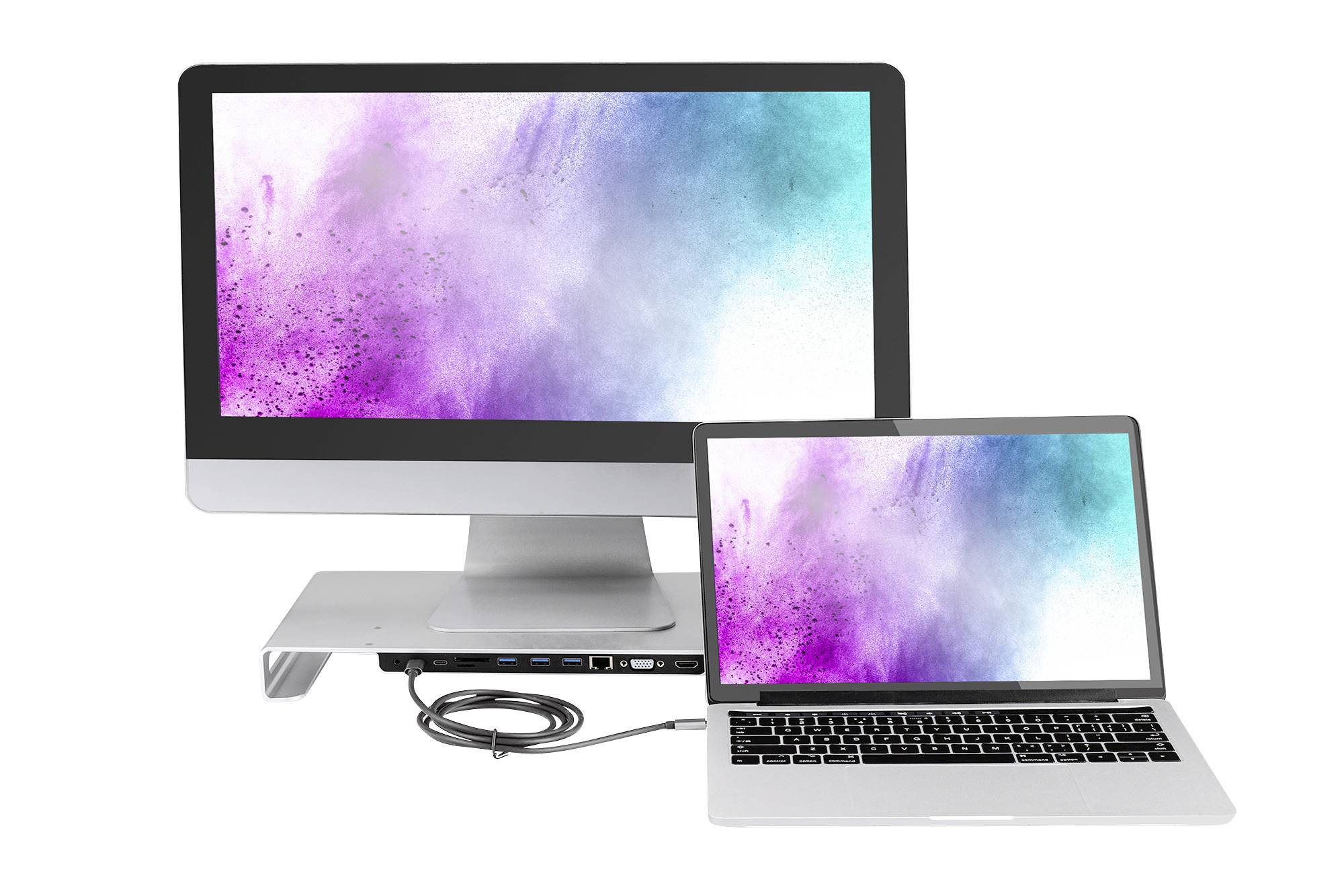 USB-C Docking Station 11-in-1 mit Aluminium Monitorerhöhung-10