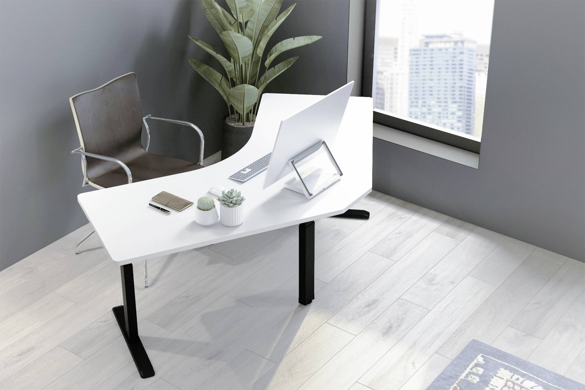 Höhenverstellbarer Eckschreibtisch