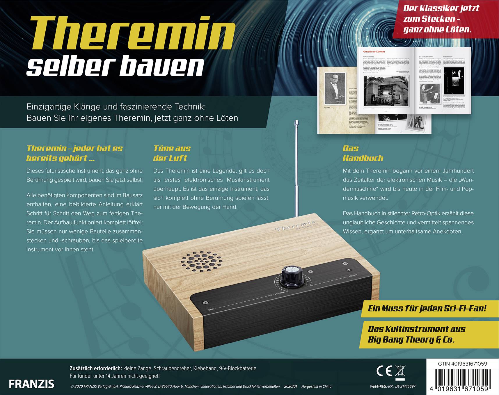 'Bauen Sie Ihr eigenes Theremin: Einzigartige Klänge und faszinierende Technik. Inkl. Handbuch und Bauteile. Ein Muss für Sci-Fi-Fans!'