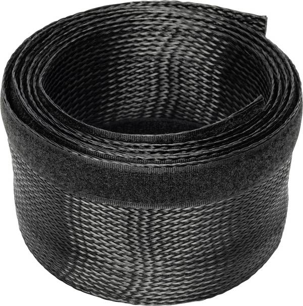 Digitus Kabel-Bündelschlauch Polyester Klettverschluss Schwarz flexibel 2000 mm (L x B x H) 2000 x 85 x 3 mm 1 St. DA-90507