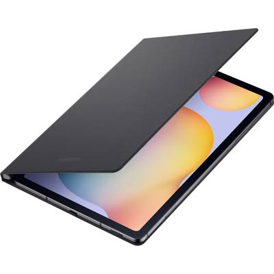 Ein schwarzes Tablet mit halb geöffnetem Etui zeigt einen farbenfrohen Bildschirm.
