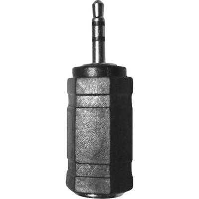 Ein schwarzer Audiostecker mit einem metallischen 3,5-mm-Klinkenstecker erkennbar.