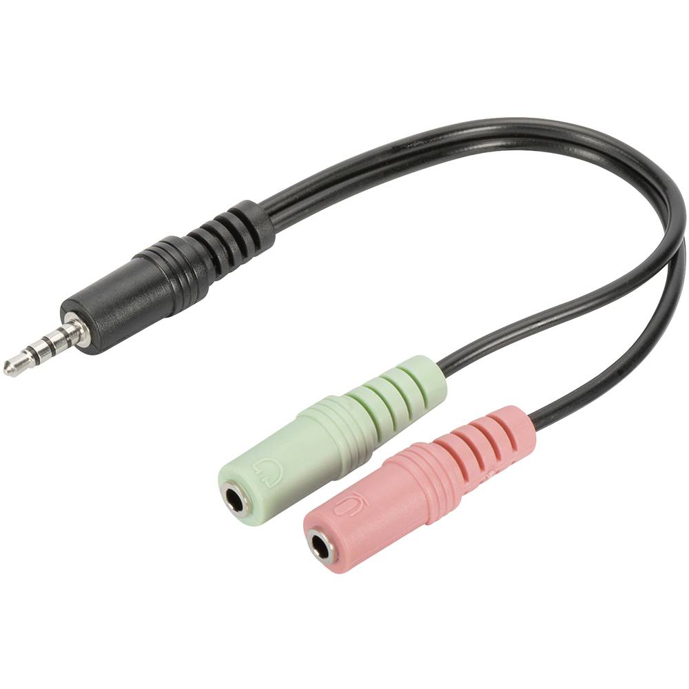 ASSMANN Electronic AK-510301-002-S 0.2m 3.5mm 2 x 3.5mm Zwart audio kabel