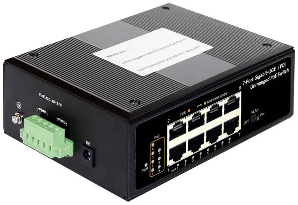 Digitus DN-651113 Industrial Ethernet Switch 10 / 100 / 1000 MBit/s IEEE 802.3af (12.95 W), IEEE 802.3at (25.5 W)