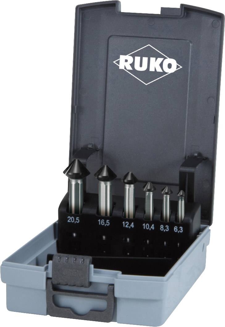 RUKO 102790EPRO Kegelsenker-Set 6teilig 6.3 mm, 8.3 mm, 10.4 mm, 12.4 mm, 16.5 mm, 20.5 mm HSS 1 Set