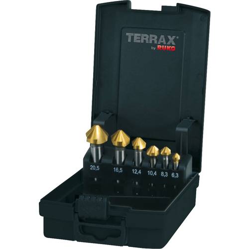 Thumbnail - RUKO A102152TRO Kegelsenker-Set 6teilig 6.3 mm, 8.3 mm, 10.4 mm, 12.4 mm, 16.5 mm, 20.5 mm HSS TiN 1 Set