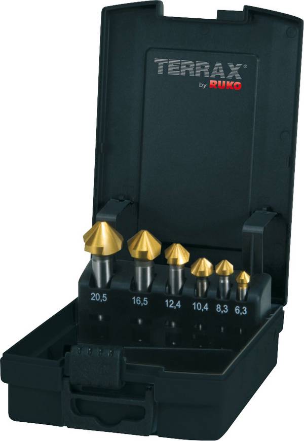 RUKO A102152TRO Kegelsenker-Set 6.3 mm, 8.3 mm, 10.4 mm, 12.4 mm, 16.5 mm, 20.5 mm HSS TiN 1 Set