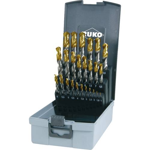RUKO 2501215TRO HSS-G Spiralbohrer-Set 25teilig 1 mm, 1.5 mm, 2 mm, 2.5 mm, 3 mm, 3.5 mm, 4 mm, 4.5 mm, 5 mm, 5.5 mm, 6 ...