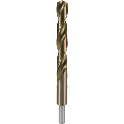 Ein spiralförmiger Bohrer aus Metall, verwendet zum Bohren harter Materialien wie Metall oder Holz. Funktionale Detailaufnahme.