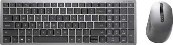 Dell KM7120W Bluetooth®, WLAN Tastatur, Maus-Set Deutsch, QWERTZ Grau (metallic), Schwarz