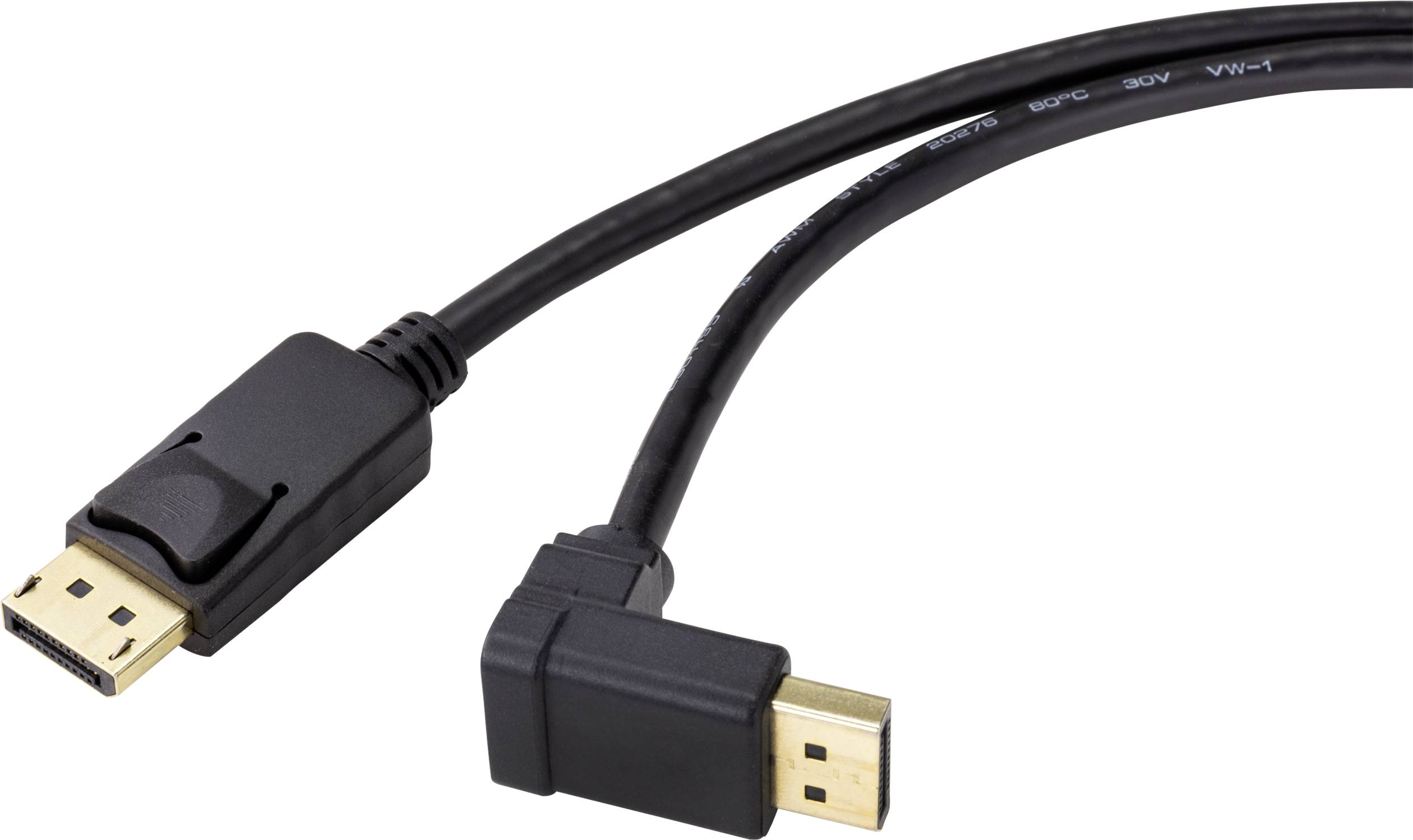 CONRAD Renkforce DisplayPort Anschlusskabel 0.50 m SP-9163724 vergoldete Steckkontakte Schwarz [1x D