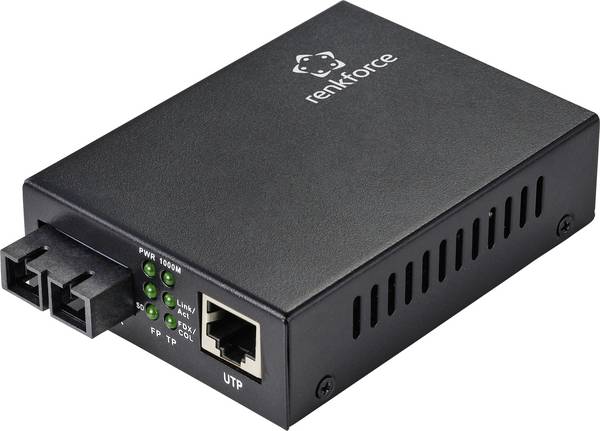 Renkforce RF-4581874 CAT 6, SC Duplex Netzwerk-Medienkonverter 1000 MBit/s