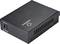 Ein schwarzer Netzwerk-Media-Converter mit dem Logo 'rextorce' auf der Oberseite. Links ist ein Anschluss für 5V Gleichstrom zu sehen.